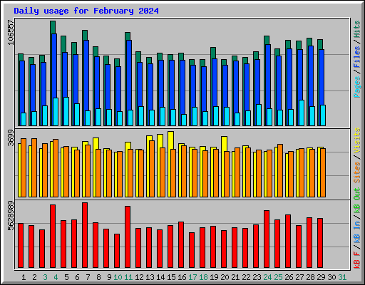 Daily usage for February 2024