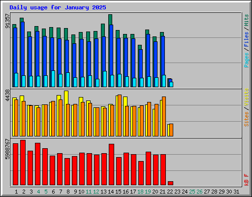 Daily usage for January 2025