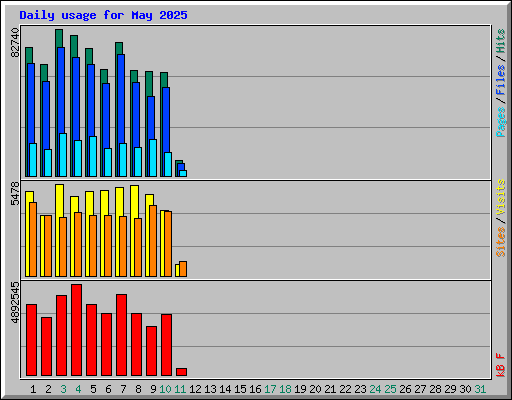 Daily usage for May 2025