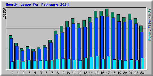 Hourly usage for February 2024